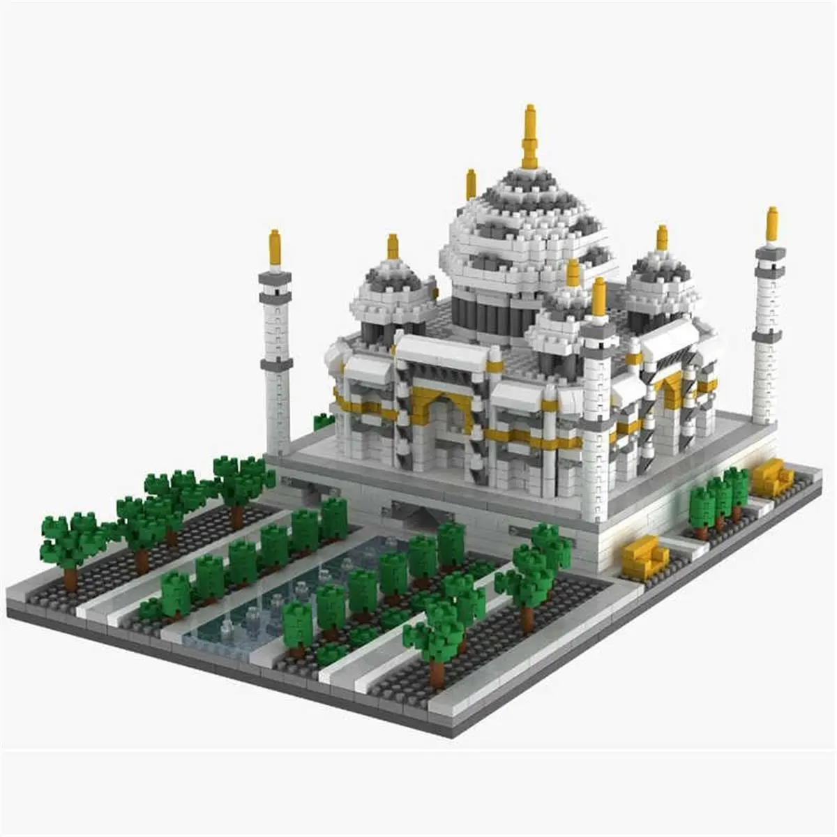212 MAIN Taj Mahal Architecture Micro Creative Building Block Set - ABS Plastic DIY Craft Kit for Small Animal Pet Supplies, Building Blocks Set, Diy Building Model