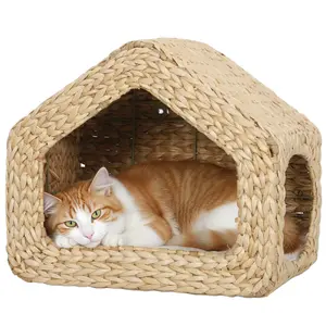 Wall Mounted Cat House Natural Cat Wall Furniture with Washable Cushion for Comfortable Pet Resting Spot - Mouse