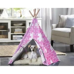 Merry Products  Pink Puzzle Pet Teepee Tent, Medium