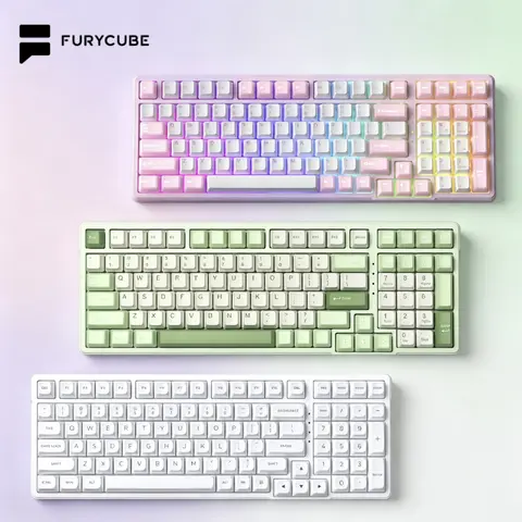 FURYCUBE K99 Pro Gasket Wireless Mechanical Creamy Keyboard - 99 Anti-Ghosting Silent Keys, 3 Modes (Wired/Bluetooth/2.4G), RGB Backlight, Customized Double Layer Silencer PBT Keycaps, 3/5 Pin Hot-Swappable for Laptop, Office Use