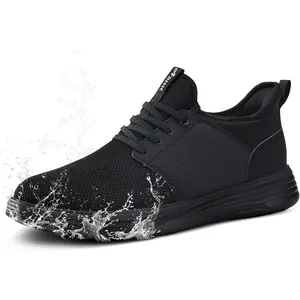 Men's Non Slip Work Shoes Waterproof Slip On Lightweight Slip Resistant for Food Service Kitchen Chef Restaurant Breathable Stylish Working Footwear