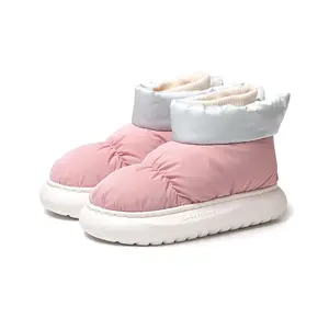 Waterproof Down Fabric Women's Slipper Outside Home Cotton Shoes Fluffy Female Slipper House Living Room Eva Slide Indoor Ladies Footwear Girl Flipflop Tsinelas Kitchen