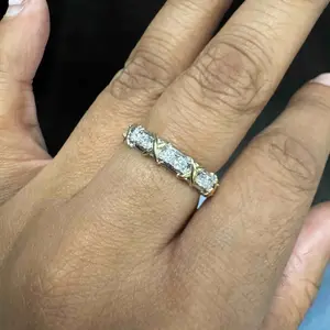 Brilliant Cut 2.5mm Synthetic Moissanite Ring Earring Set for Women Men Birthday Gift Daily wear Fine Jewelry R162 E046