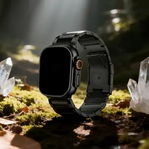 Men Metal Outdoors Titanium Alloy Strap for Apple Watch Ultra 3 2 1 49mm SE3 Watchband for IWatch Series 11 10 9 8 7 6 5 4 SE 46mm 45mm 44mm Sports Band Matte Sturdy Anti-slip Wear-resistant, Smartwatch Strap Smart Watch Straps