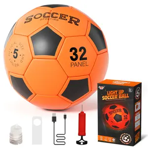 Lehoo Castle Light Up Soccer Ball - Glow in The Dark - Size 5 Light Up Ball Gifts for Kids & Junior, Bright Football for Night Outdoor Games, Sports Gear Gift Birthday for Ages 6+