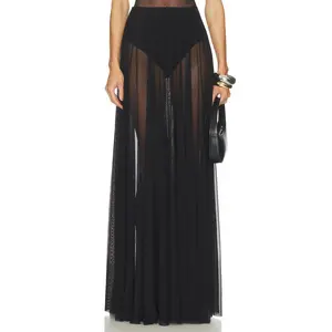Norma Kamali Flared Skirt To Floor in Black