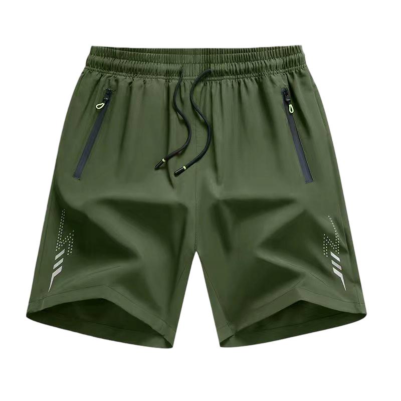 3-Pack Reflective Quick-Dry Men’s Sports Shorts with Zipper Pockets — Workout & Casual Shorts | 3-Pack Ice Silk Athletic Shorts! Zipper pockets + reflective stripes for gym, jogging, beach wear | Lightweight and sweat-free all summer