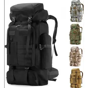 80L Tactical Backpack for Men Women – Military MOLLE Hiking Bag Waterproof Large Capacity Rucksack for Camping Travel Survival Outdoor Adventure Gear (Black)