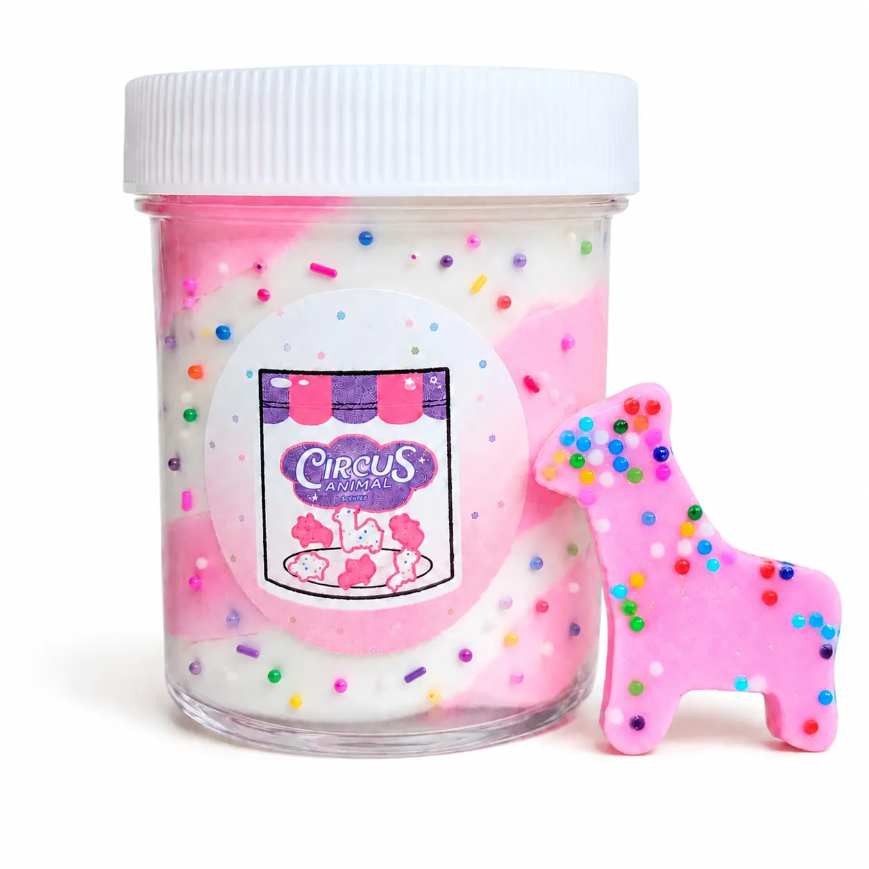 Animal Cookie Slime - Creamy Butter Slime with Charm, Vanilla Scented, PVA Glue Made, Unisex Open Ended Play Toy