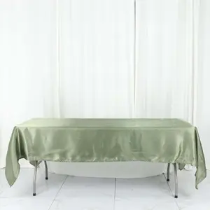 Satin Rectangular Tablecloth 60"x102" Dusty Sage Green - Wrinkle-Resistant & Durable Table Cover