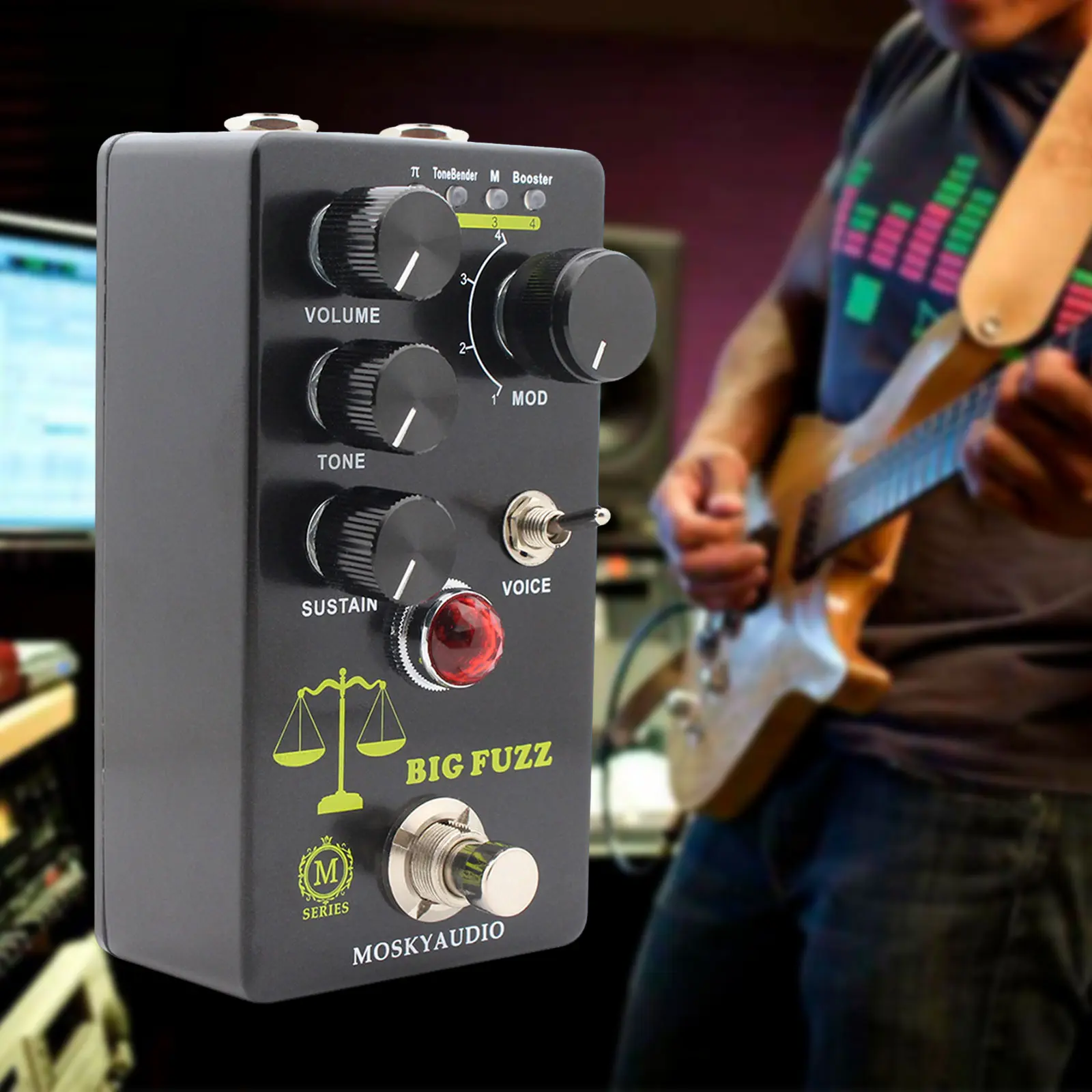 MOSKYAUDIO BIG FUZZ M-series Effect Type: distortion/FUZZ Control : VOLUME,TONE,SUSTAIN Two Vioce Based on Electro-Harmonix Big Muff PI circuit