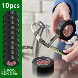 Black PVC Electrical Tape - Strong Adhesion, Heat-Resistant, Waterproof, Durable, Ideal for Wiring, Racquet Grips, and Household Use - Insulating Flame-Retardant Tape - Essential for Home Improvement | Decorative Tape | Long-Lasting Adhesive