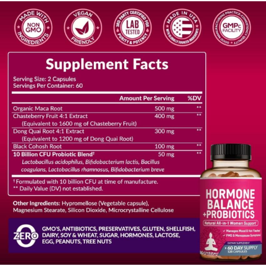 Hormone Balance + Probiotics - Women's All-in-One Support - Thumbnail 2