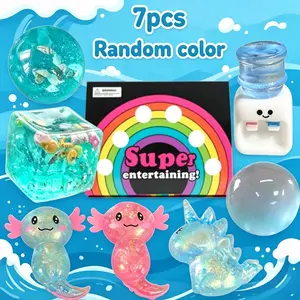 Cute Squeeze Toy Set, Soft Stress Relief Toys for Kids and Adults, Perfect Easter Gift, 7 Pieces Random Colors, Pressure Release Gifts