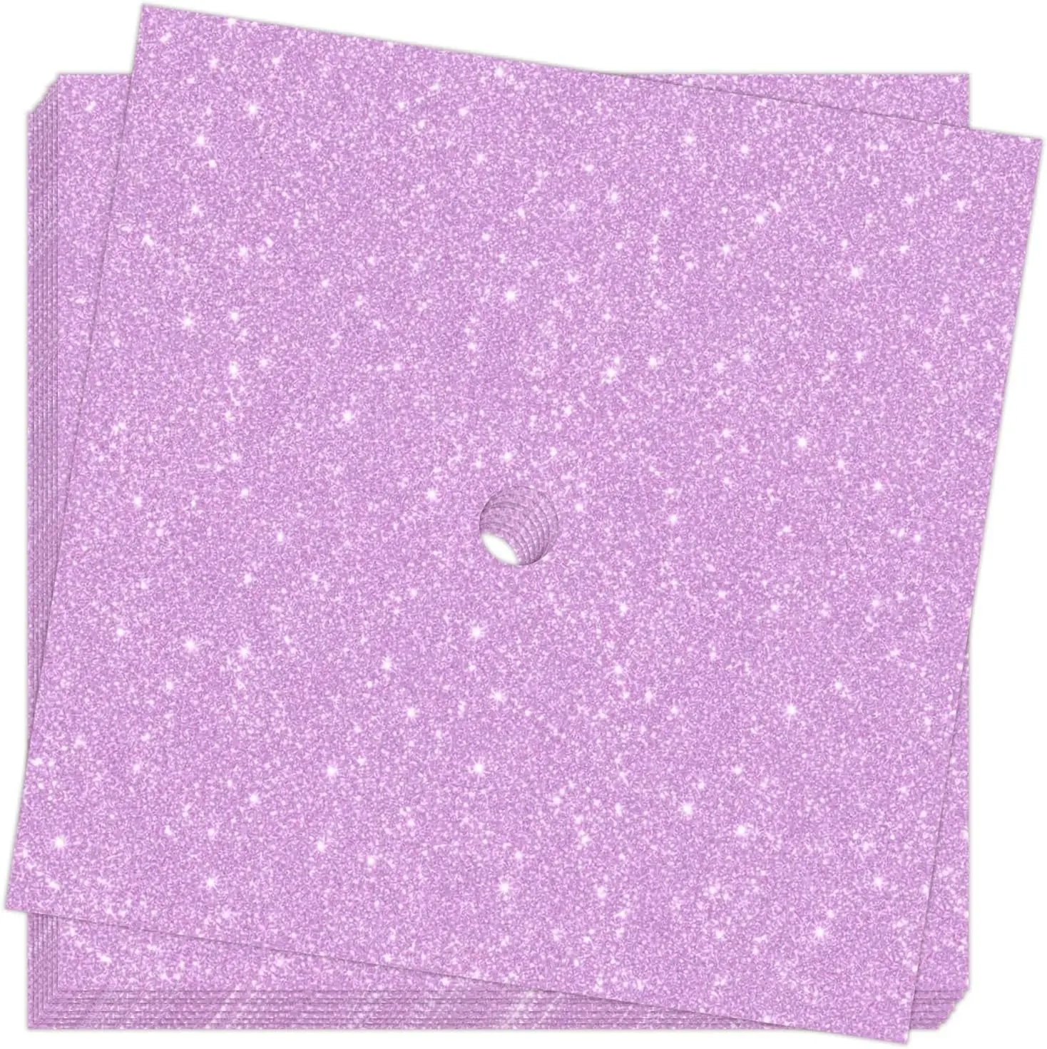 10 Pieces Graduation Cap Decorations Graduation Cap Topper Glitter Blank Grad Caps Decorations(Light purple)