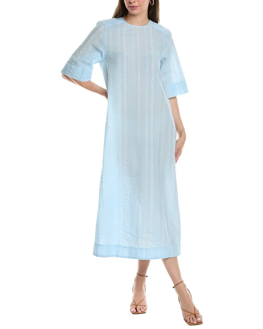 GANNI Seersucker Check Maxi Dress GANNI Seersucker Check Maxi Dress