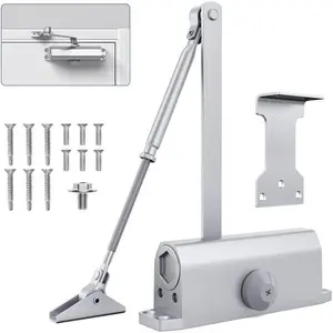 Door Closers Commercial, Heavy Duty Door Closer No Slam, Hydraulic Door Soft Closer with Hold Open, Self Closing Door Mechanism to Ensure Smooth and Secure Door Operations -Small Size