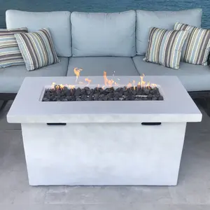 25" H x 42" W Fiber Reinforced Concrete Propane Outdoor Fire Pit Table