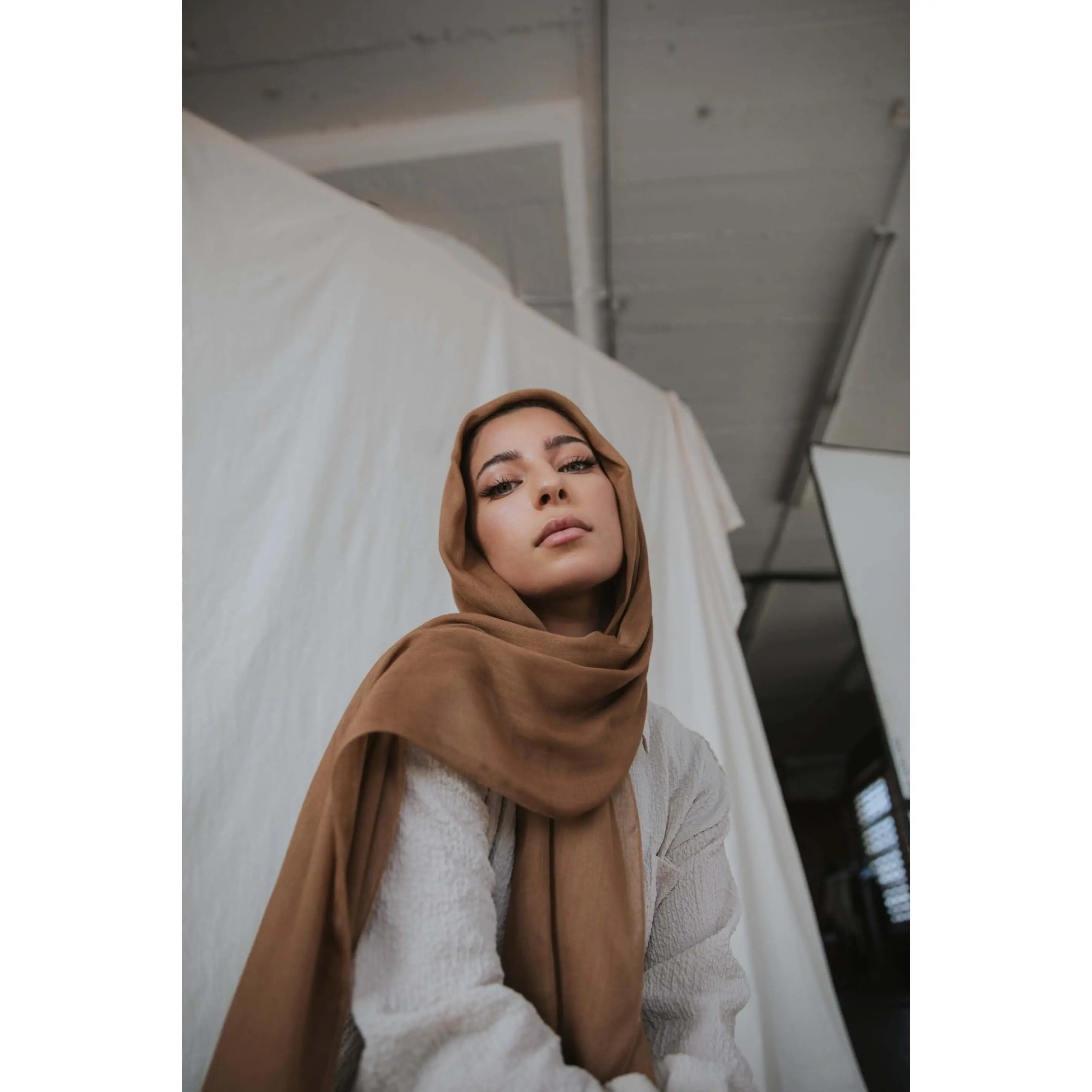 VELA Classic Modal Hijab Scarf in Rich Coffee Brown - Solid All-Seasons Fabric for Casual and Evening Wear, Hijabi Fashion, Muslim Fashion, Elegant