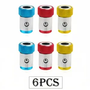 6pcs Drill Bit Holder, Anti-Slip Strong Magnetic Drill, Alloy Electromagnetic Screwdriver Bits for 1/4" Hex Screwdrivers and Power Drills, Ideal for Daily Use or Gifting  screwdriver giftsforhim tool set adapter kit accessory strong magnetizer hex bit mag