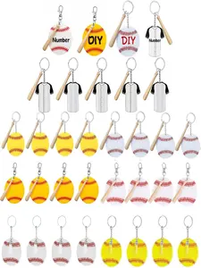 Baseball & Softball & T-shirt & Bat Design Keychain Set, Baseball & Softball & T-shirt & Bat Design Keychain with Mini Baseball & Softball & Bat