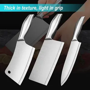 3PCS Kitchen Knife Set Stainless Steel, Chef Knife Set with Cleaver, All Metal Handle, Forged High Carbon Steel Knives for Meat, Vegetables, Cooking, mothersdaygift#Summervibes