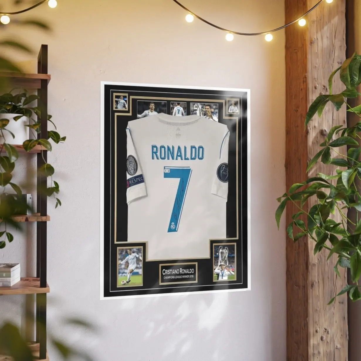 [Sale Up To 50%] 2017 Display Cristiano Ronaldo Of Madrid Signed Shirt Beckett Certificate Decor Home, Cristiano Ronaldo Poster