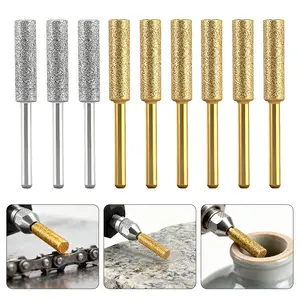 LOZLIN 8PCS/30PCS Diamond Rotary Burr Set 1/8" Shank for Metal Stone Wood & Chainsaw Sharpening Grinding Carving Bits Tools Professional Kit