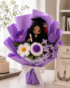 Custom Crochet Graduation Bouquet, Full Doll BEST-SELLING GIFT Graduate Doll & Flowers, Class of 2026