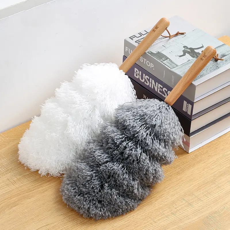 Wooden Handle Electrostatic Fiber Duster - Washable, Easy-Clean Home Care Tool for Household, Car Interior Cleaning | Wood Cleaning Tools and Supplies, Tools And Cleaning