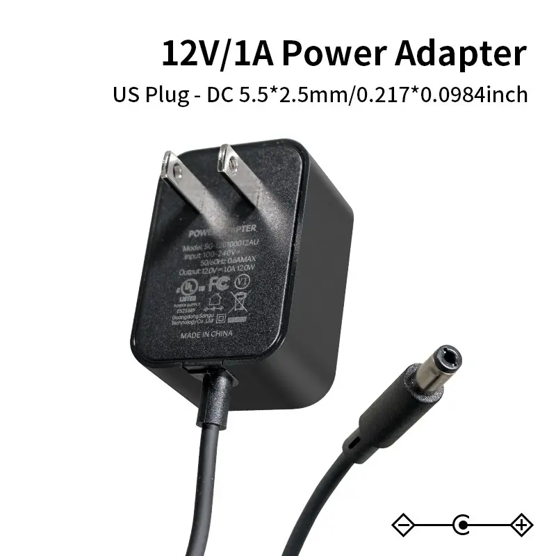 Power Adapter Dc12v 1a 12w, Ac100-240v to Dc12v 1000ma Charger, Lightweight Design, No Battery, for CCTV Router Speaker Network Camera Transformer