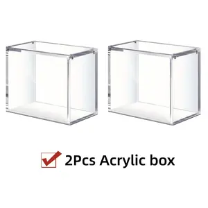 2pcs 13.7cm Transparent Stackable Display Boxes, Magnetic Seal Acrylic Card Storage, Compatible with Booster Box, Sports Memorabilia