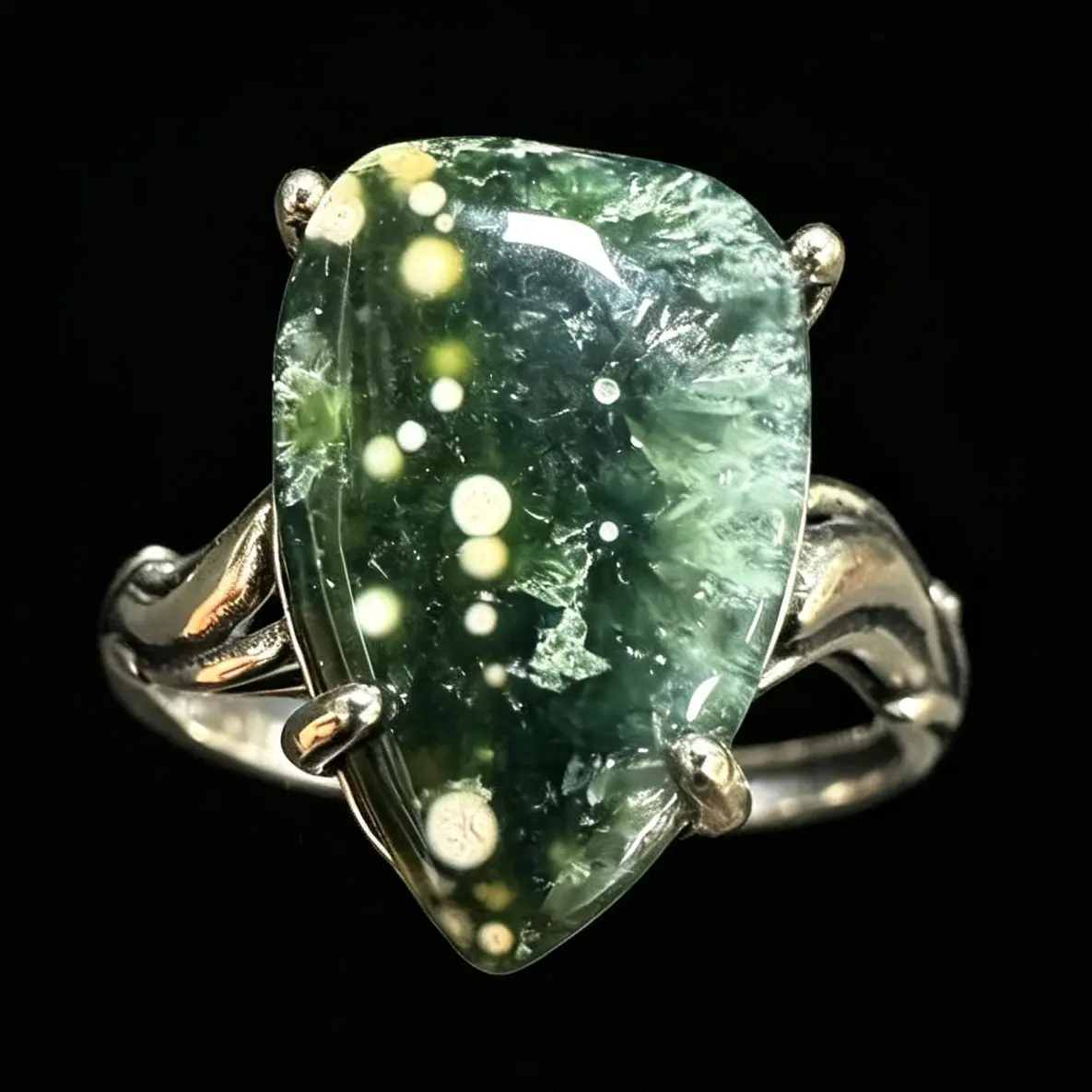 One-of-a-Kind Ocean Jasper Ring | 925 Silver Boho Statement Piece