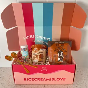 True Scoops DIY Ice Cream Kit - Chocolate & Hot Fudge with Sprinkles and Spoons