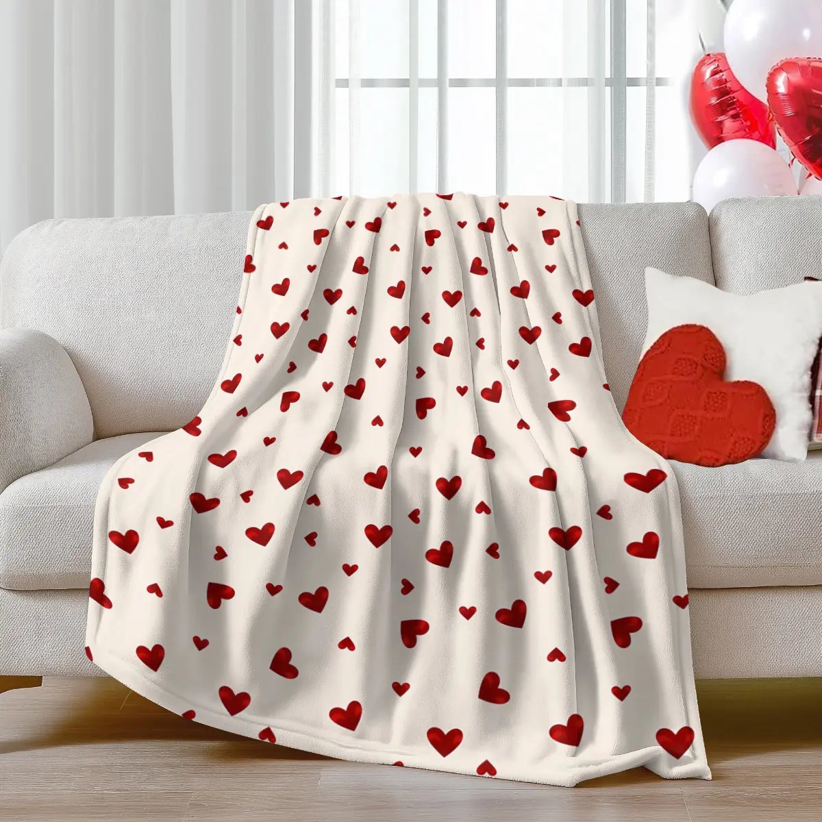 bed blanket for husband and wife on Valentine's Day and wedding anniversary, comfortable & soft flannel heart-shaped blanket for bed, sofa, air-conditioned room, office nap shawl cover blanket, Heartwarming blanket gift, Flannel Throw Blanket