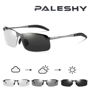 Paleshy Photochromic Polarized Shades | UV400, Retro Oversized Square Design, Unisex Summer Gift Idea for Outdoor Driving, Sports, Fishing, Golf & All-Day Wear