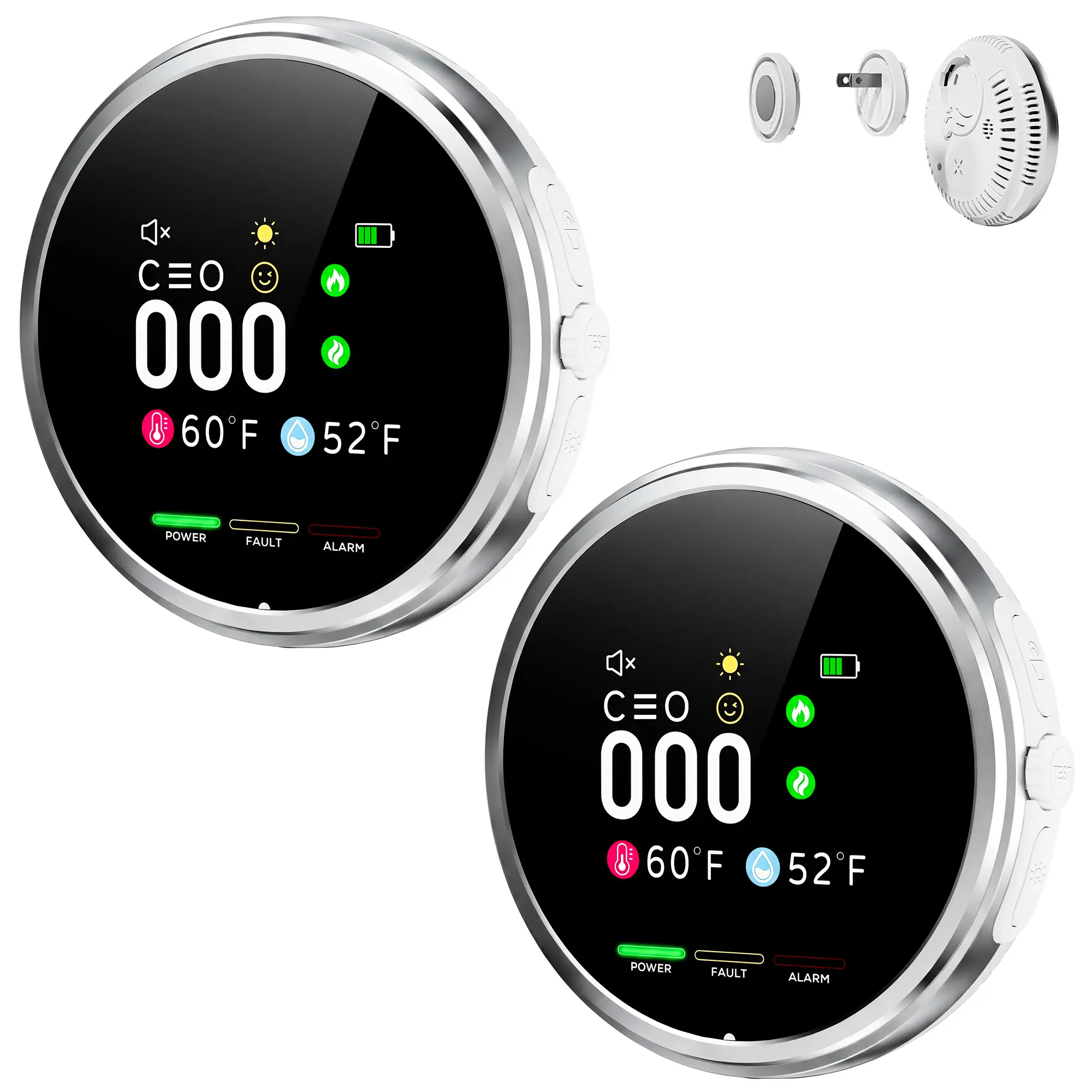 Mutak 6-in-1 Portable Detector with Air& Temp Humidity Plug-and-Play Design High-Definition Display Accurate Detector Ideal for Kitchen Garage RVs Apartments