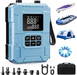 S8 Electric Paddle Board Pump, 22 PSI Cordless Rechargeable SUP Pump, 4X Faster Dual-Stage Inflation & Deflation, Portable Air Pump with LED Light & Auto-Off for SUP, Kayak, Surfing Kite, Boat