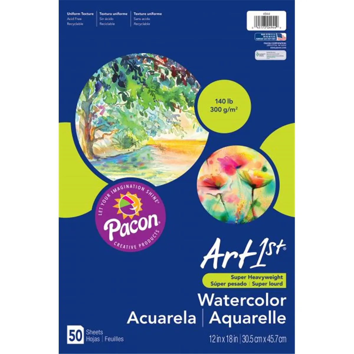 Dixon Ticonderoga Pacon  Watercolor Paper, White - 50 Sheets, Watercolor Painting, Art Materials, Arts Crafts Supplies, Acid-Free