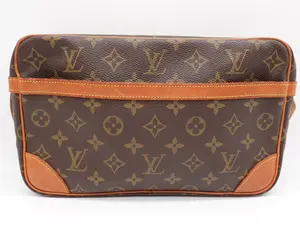 Pre-owned Louis Vuitton Coated Canvas Clutches & Wristlets LV Monogram Pochette Compiegne 28