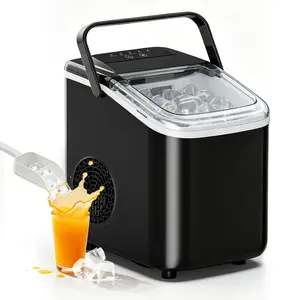 Countertop Ice Maker Machine, 26lbs Daily Output Portable Ice Maker with 1.2L Water Tank, 6-8 Mins Fast Ice Making, S/L Bullet Ice Size, Low Noise Ice Machine for Home, Kitchen, Camping & Bar Party