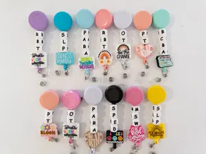Therapist Badge Reel - SLP, OT, BCBA, Social Worker Id Holder, Colorful Badge Holder, Cute Badge accessory