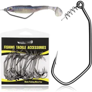 12 count/25PCS Weighted Swimbait Hooks Weighted Fishing Hooks for Saltwater Freshwater EWG Worm Weedless Hooks for Bass Fishing 3/0 4/0 5/0