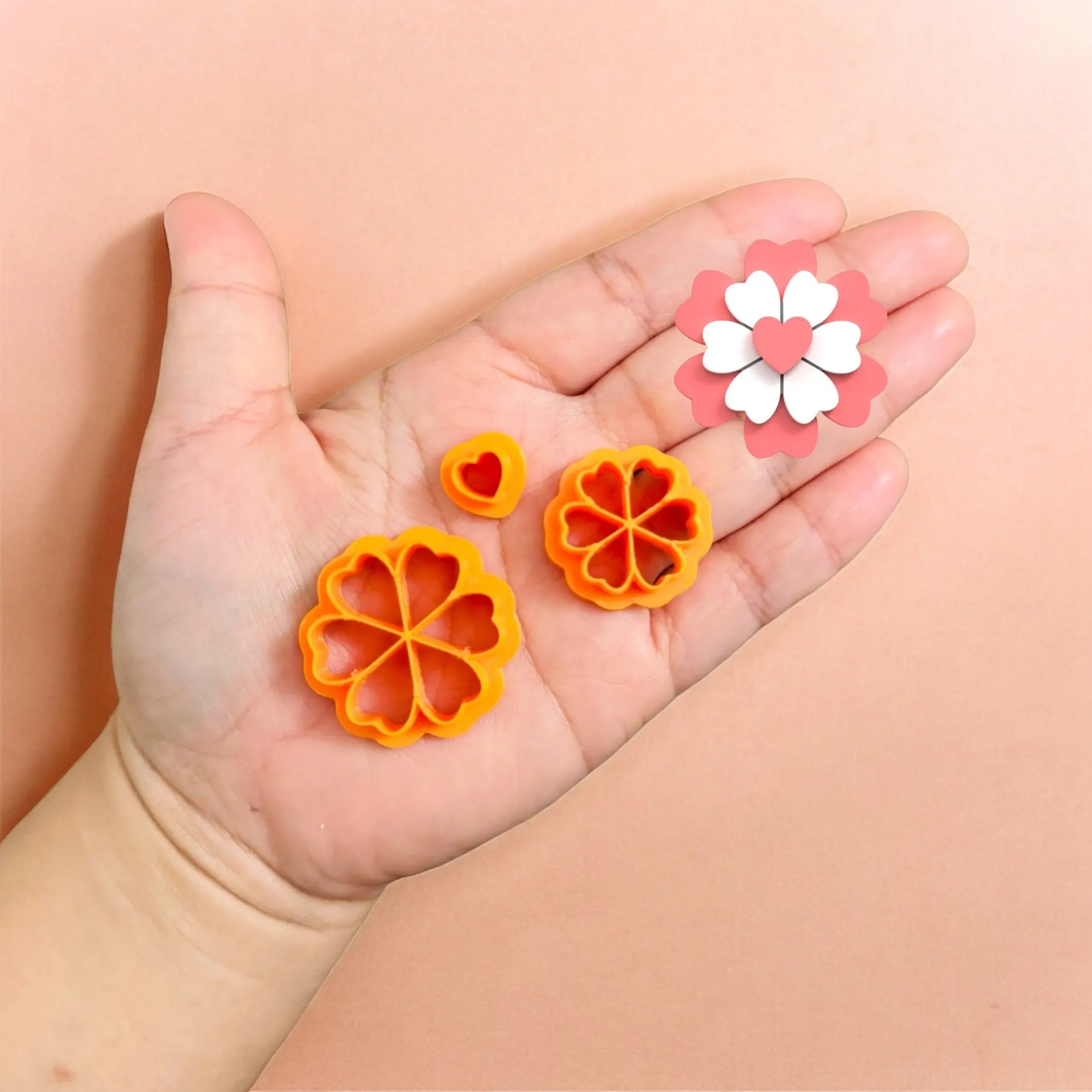 Flower of Love Clay Cutter: 3D Printed Polymer Clay Tool