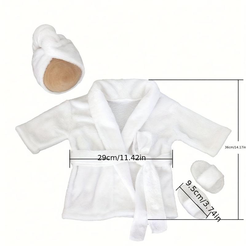 Comfortable Cream Baby Bathrobe with Matching Slippers and Scarf - Newborn Photography Props, Boys and Girls, Soft Lycra Fabric, Cotton Ruched Sister Princess Peach Puffy Two-Piece Set, Toddler Girl Summer Dress with Tulle for