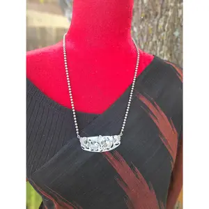 Antique Indian Traditional Silver look alike Necklace and Earrings, Pendant Necklace Fusion Necklace Indian Jewelry, ethnic , traditional