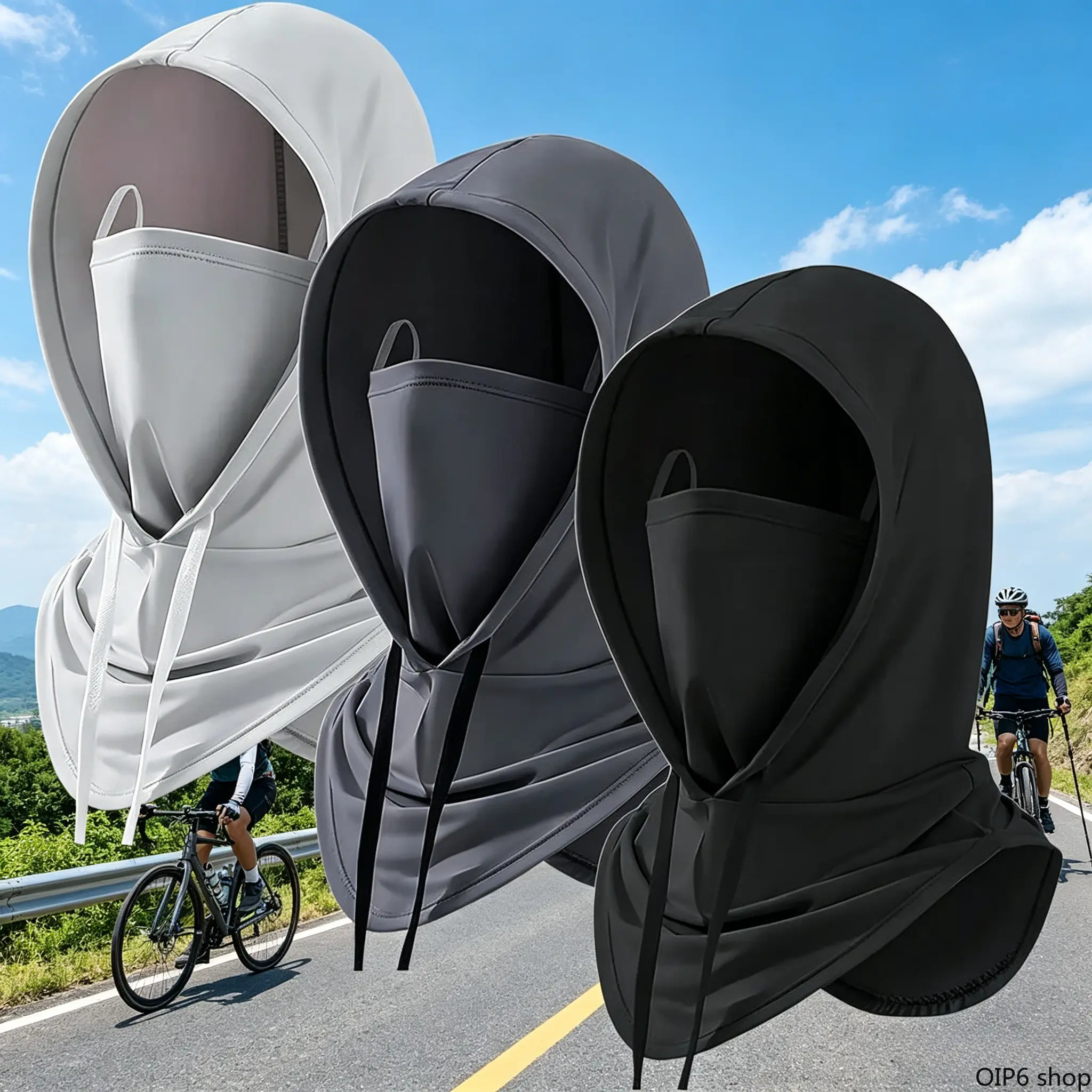 Adults' 3-Pack Breathable Cotton Summer Face Cover - UV-Shield Full-Face Headgear, Adjustable Drawstring, Soft Skin-Friendly Windproof Motorcycle Accessories for Riding, Hiking, Soft On Skin, Windproof Cover