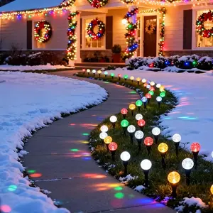 20pcs Multicolor Outdoor Solar LED Bubble Lights, Automatic On/off, Waterproof, 20 Leds, Perfect for Christmas Decor, Pathway, Backyard, Lawn Decoration