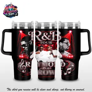 [Elysian Sip] - Raymond & Brown The R&B Tour 2026 Vintage R&B Music 40oz & 20oz Stainless Steel Tumbler with Handle – Retro Concert Insulated Cup, Soul Music Fan Travel Mug, Leakproof Gift For Music Lovers.