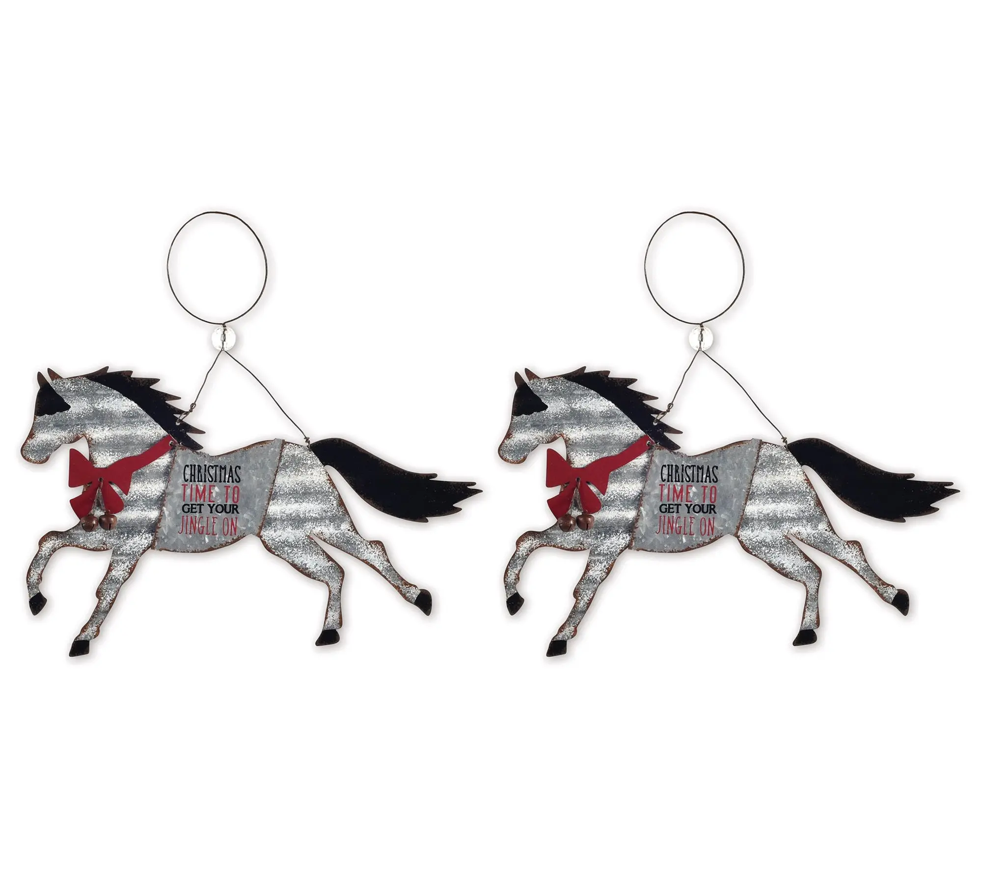 SVD galvanized metal horse ornament (set of 2) SVD galvanized metal horse ornament (set of 2)